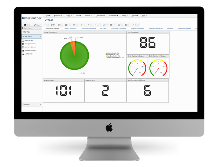 screenshot of RiskPartner COI